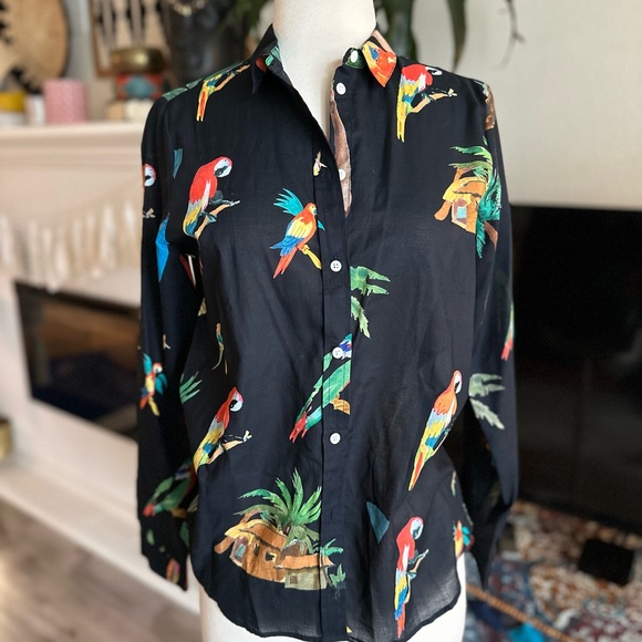 Sézane Pierro Blouse in Black Jungle x G.Kero NWT - Picture 2 of 8